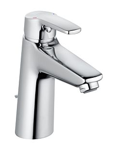 Heinrich Schulte Alpha 320 Waschtischarmatur chrom | Einhebelmischer für Waschbecken mit Ablaufgarnitur 1 1/4 Zoll  | Armatur Bad 150 mm Ausladung | Wasserhahn modern | Hochwertige Badarmatur